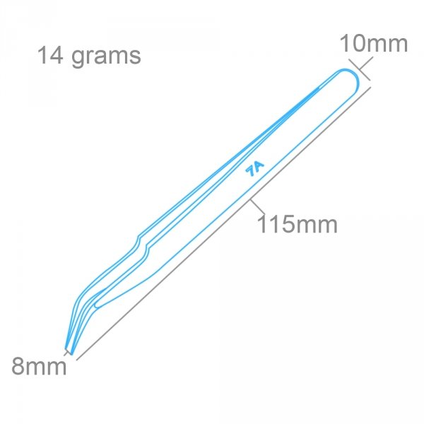 Modelcraft PTW2185-7 Extra Fine Curved Stainless Steel Tweezers (115mm)