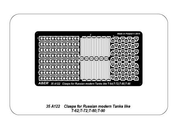 Aber 35A122 Clasps for Russian modern Tanks like T-64;T-72;T-80;T-90 (1:35)