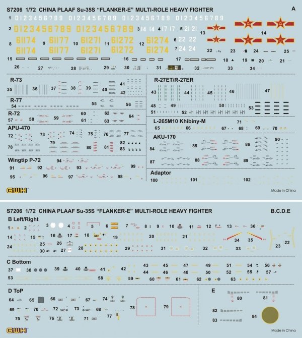 Great Wall Hobby S7206 Flanker E Chinese People's Liberation Army Air Force 1/72