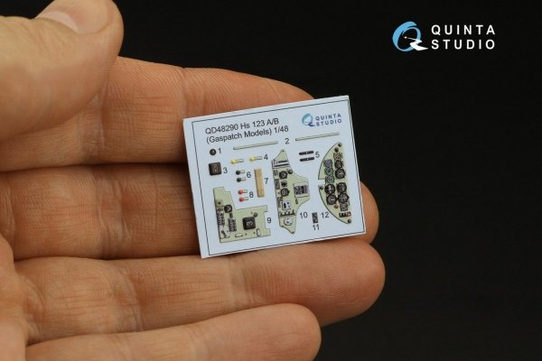 Quinta Studio QD48290 Henschel Hs 123A/B 3D-Printed &amp; coloured Interior on decal paper (GasPatch models) 1/48