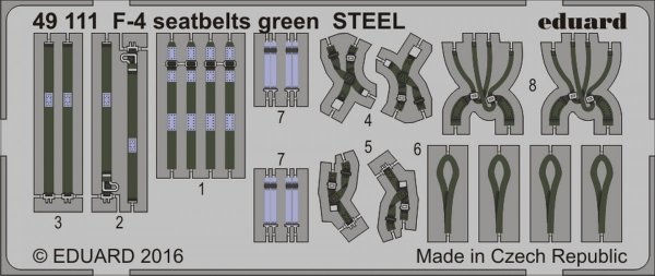 Eduard 49111 F-4 seatbelts green STEEL 1/48