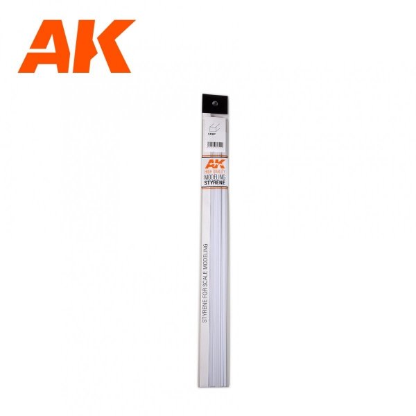 AK Interactive AK6535 STRIPS 5.00 X 5.00 X 350MM – STYRENE STRIP – (4 UNITS)