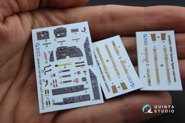 Quinta Studio QD48163 Me 262B-1a/U1 3D-Printed &amp; coloured Interior on decal paper (for HobbyBoss kit) 1/48