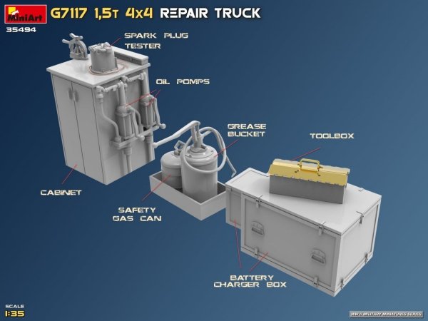 MiniArt 35494 G7117 1,5T 4x4 Repair Truck 1/35