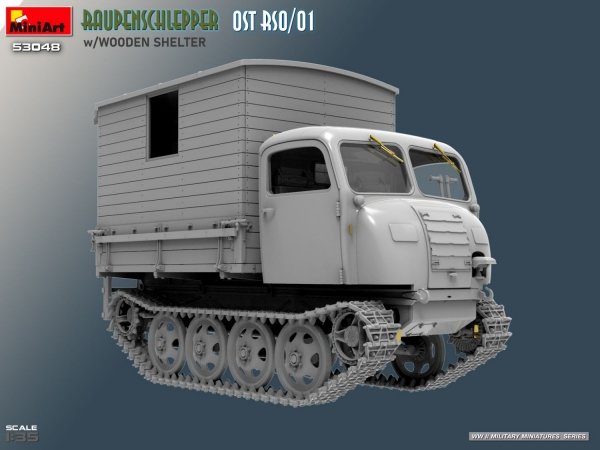 MiniArt 53048 Raupenschlepper OST RSO/01 w/ Wooden Shelter 1/35