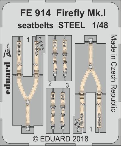 Eduard FE914 Firefly Mk. I seatbelts STEEL TRUMPETER 1/48