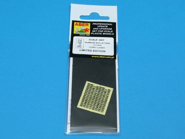 Aber R-02 Numbers and letters (1,5mm)