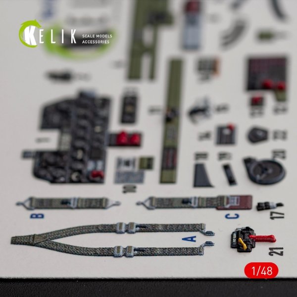 KELIK K48016 Р-47D &quot;Thunderbolt&quot; interior 3D decals for Italeri/Academy kit 1/48