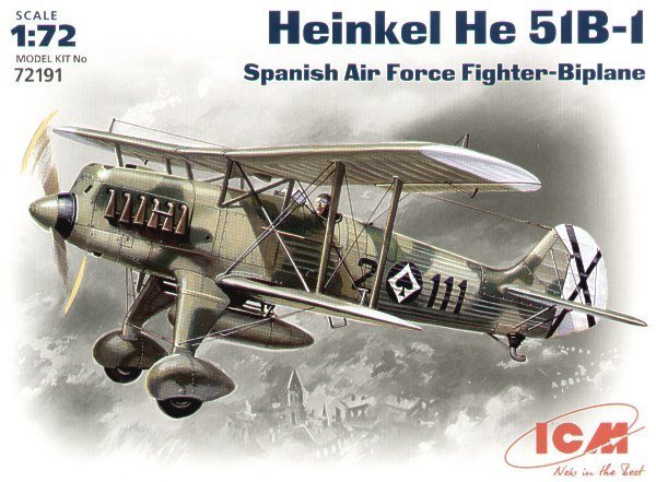 ICM 72191 Heinkel He 51B-1, Spanish Air Force Fighter-Biplane (1:72)