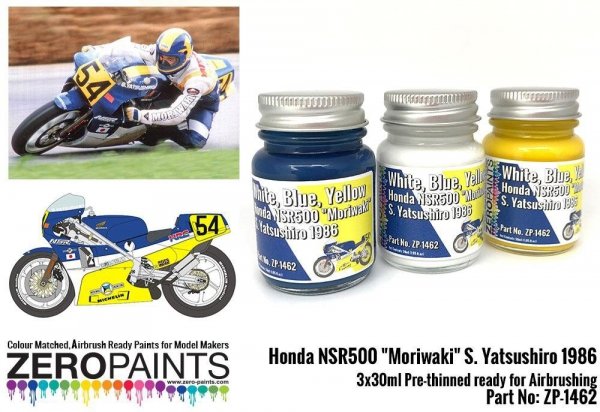 Zero Paints ZP-1462 Honda NSR500 &quot;Moriwaki&quot; S. Yatsushiro 1986 Paints 3x30ml