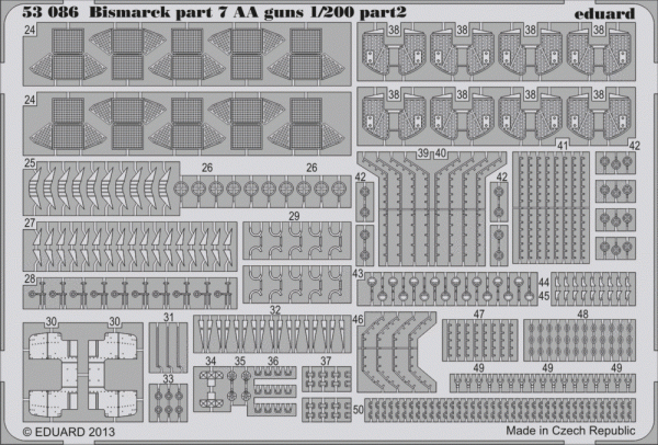 Eduard 53086 Bismarck part 7 - AA guns 1/200  TRUMPETER