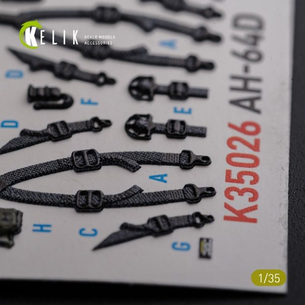 KELIK K35026 AH-64D Apache interior 3D decals for Meng kit 1/35