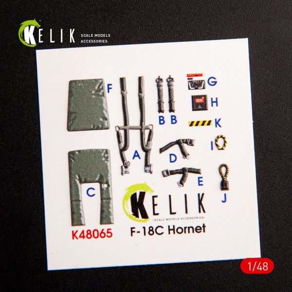 KELIK K48065 F-18C HORNET INTERIOR 3D DECALS FOR HASEGAWA KIT 1/48