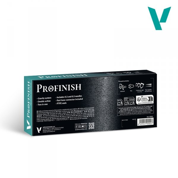Vallejo 90002 Profinish - Aerograf Gravity System 2 in 1 - 0.2 / 0.3