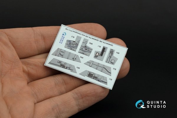 Quinta Studio QD48345 F/A-18B 3D-Printed &amp; coloured Interior on decal paper (Hasegawa) 1/48