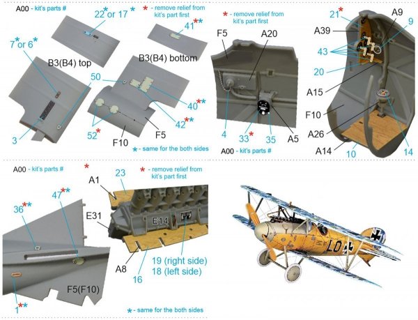Quinta Studio QD32085 Albatros D.V 3D-Printed &amp; coloured Interior on decal paper (Wingnut Wings) 1/32