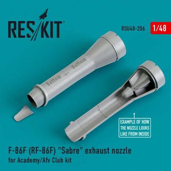 RESKIT RSU48-0206 F-86F (RF-86F) &quot;SABRE&quot; EXHAUST NOZZLES FOR ACADEMY/AFV CLUB KIT 1/48