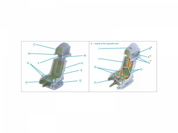 Quinta Studio QR+48069 K-36L (late) ejection seat (for Su-25/Su-25SM aircraft since 2008) (All kits) 1/48