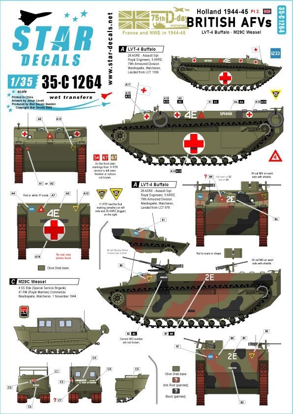 Star Decals 35-C1264 British AFVs in Holland 1944-45 # 2 1/35