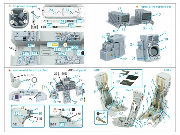 Quinta Studio QD+32230 Tornado IDS Italian 3D-Printed &amp; coloured Interior on decal paper (Italeri) (with 3D-printed resin parts) 1/32