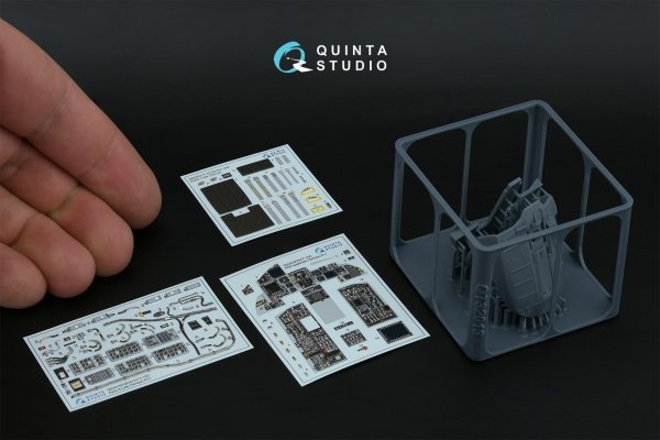 Quinta Studio QD+32252 F-15C PAD-upgraded 3D-Printed &amp; coloured Interior on decal paper (Tamiya) (with 3D-printed resin parts) 1/32