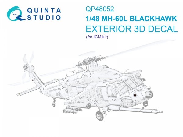Quinta Studio QP48052 MH-60L exterior parts (ICM) 1/48