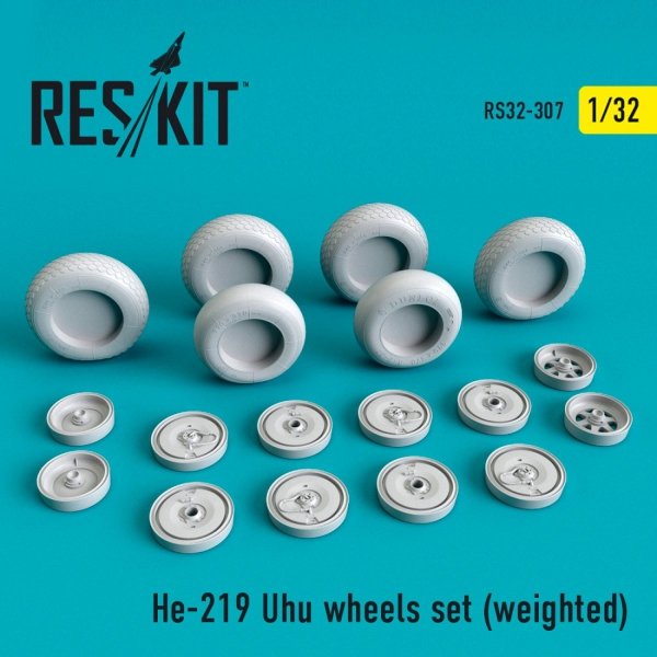 RESKIT RS32-0307 HE-219 &quot;UHU&quot; WHEELS SET (WEIGHTED) 1/32