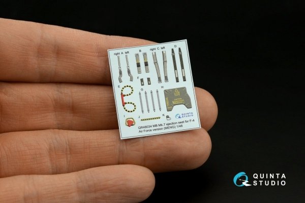 Quinta Studio QD+48342 F-4G late 3D-Printed &amp; coloured Interior on decal paper (Meng) (with 3D-printed resin parts) 1/48
