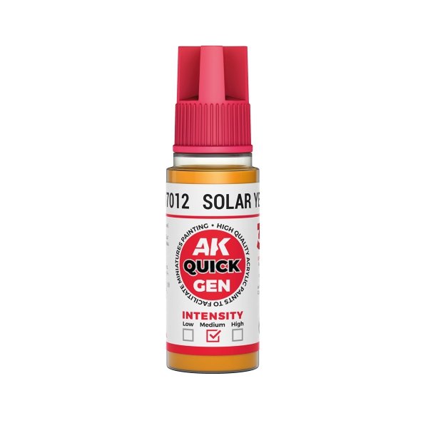 AK Interactive AK17012 SOLAR YELLOW – QUICK GEN COLOR 18ml