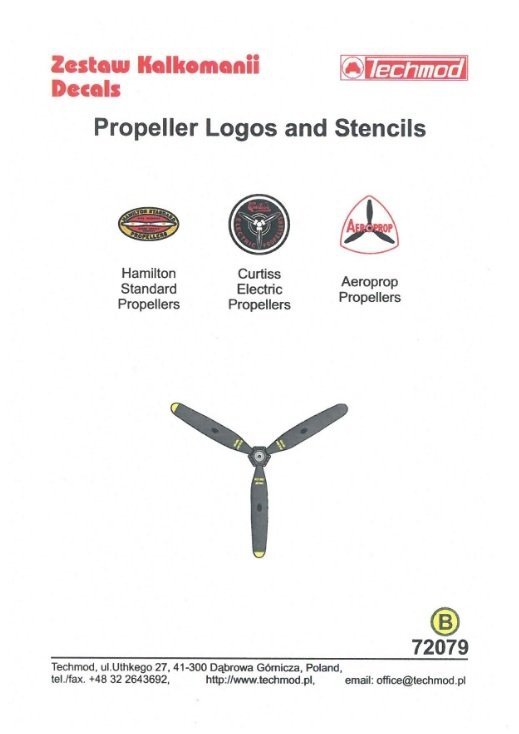 Techmod 72079 Propeller Stencils 1/72