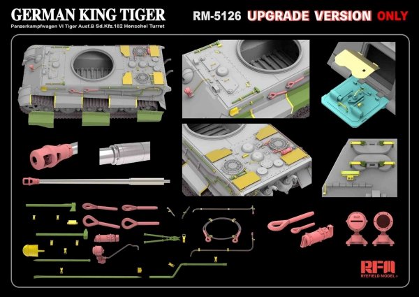 Rye Field Model 5126 German King Tiger Ausf.B Sd.Kfz.182 Henschel Turret - Upgrade Version 1/35