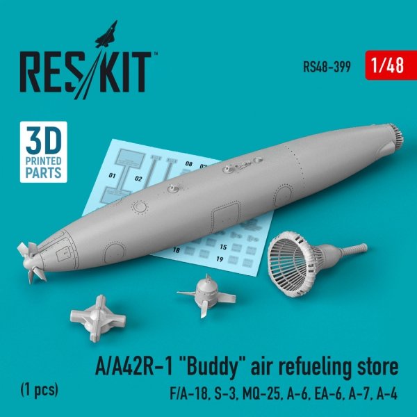 RESKIT RS48-0399 A/A42R-1 &quot;BUDDY&quot; AIR REFUELING STORE (1 PCS) (3D PRINTED) 1/48