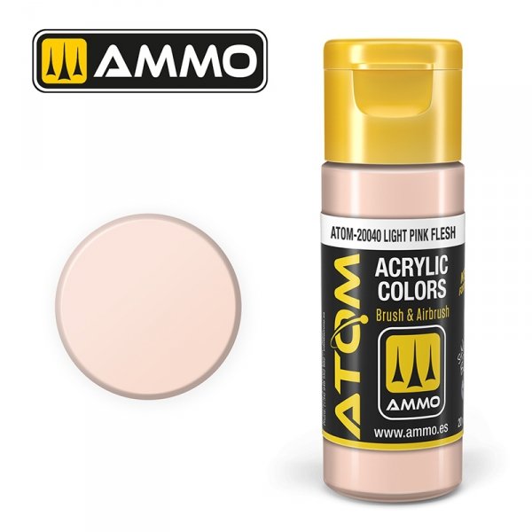 AMMO of Mig Jimenez 20040 ATOM COLOR Light Pink Flesh 20ml