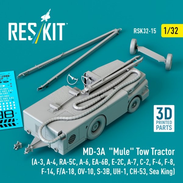 RESKIT RSK32-0015 MD-3A "Mule" Tow Tractor (3D Printed model kit) 1/32