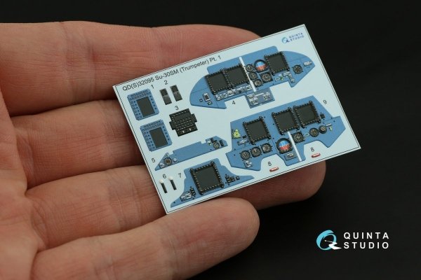 Quinta Studio QDS-32095 Su-30SM 3D-Printed &amp; coloured Interior on decal paper (conversion for Trumpeter Su-30MKK) (Small version) 1/32