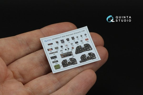 Quinta Studio QD48654 P-40N Warhawk 3D-Printed &amp; coloured Interior on decal paper (Eduard) 1/48