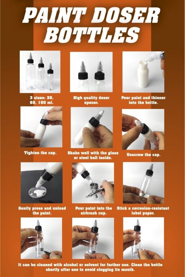AK Interactive AK9046 Paint Doser Bottles 30ml