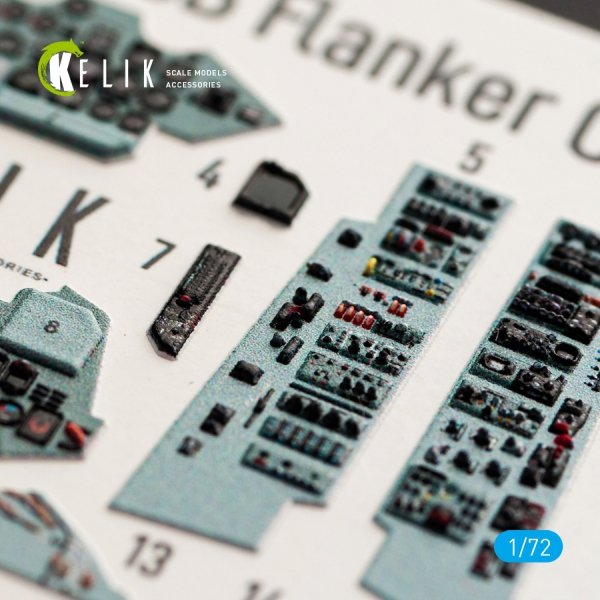 KELIK K72041 SU-27UB INTERIOR 3D DECALS FOR TRUMPETER KIT 1/72