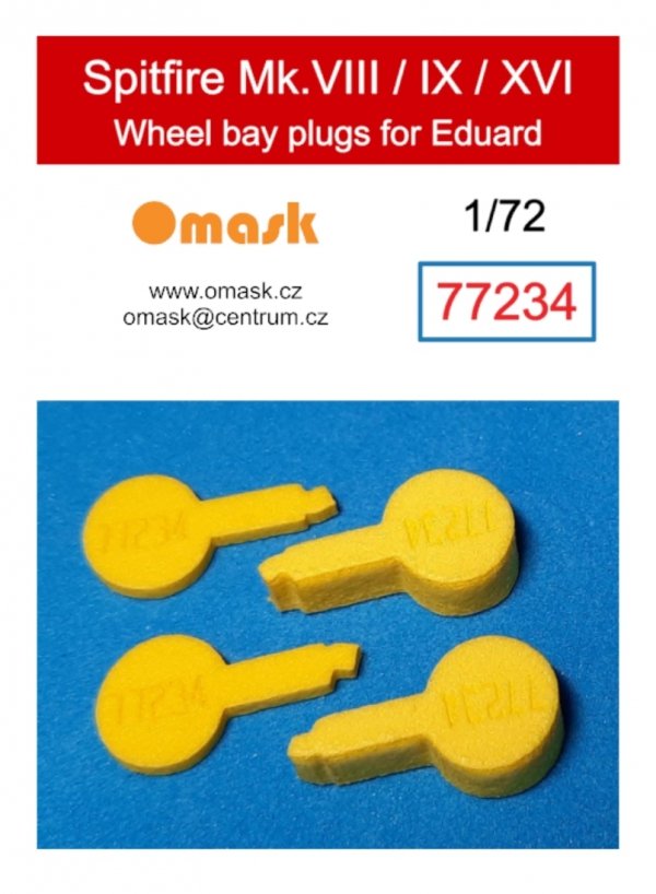 Omask 77234 Spitfire Mk.VIII / IX / XVI wheel bay plugs (for Eduard) 1/72