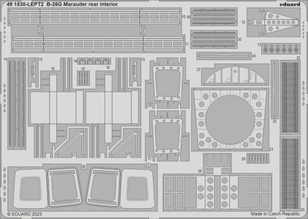 Eduard 491530 B-26G Marauder rear interior ICM 1/48
