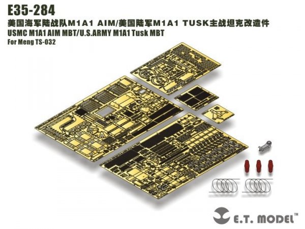 E.T. Model E35-284 USMC M1A1 AIM MBT/U.S.ARMY M1A1 Tusk MBT (For Meng TS-032) 1/35