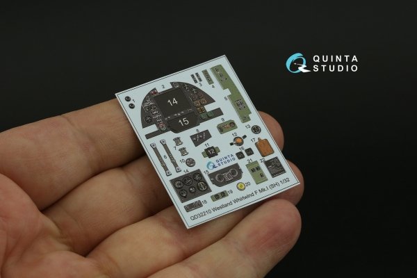Quinta Studio QD32210 Westland Whirlwind F Mk.I 3D-Printed &amp; coloured Interior on decal paper (Special Hobby) 1/32