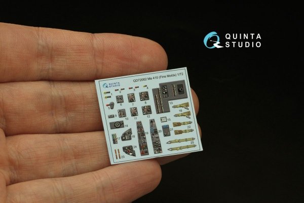 Quinta Studio QD72062 Me 410 3D-Printed &amp; coloured Interior on decal paper (Fine Molds) 1/72