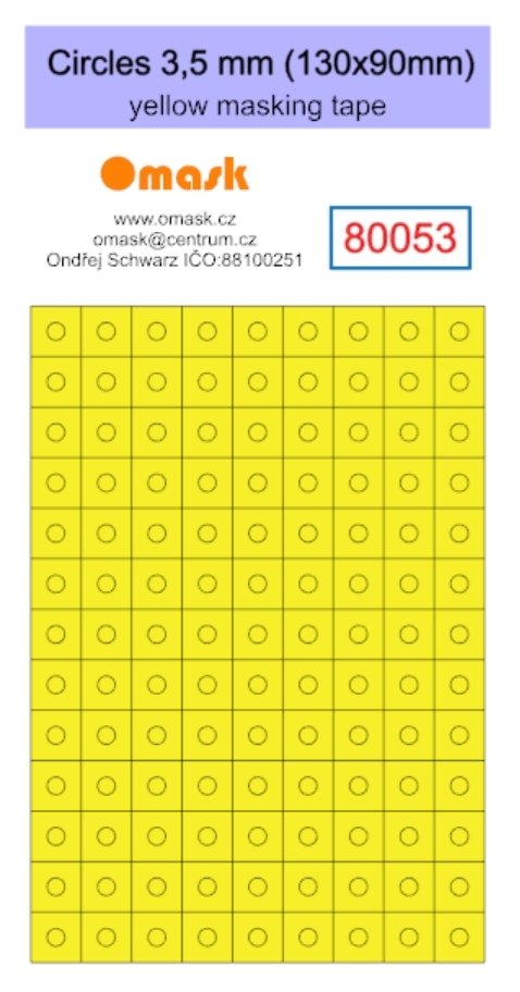 Omask 80053 Circles 3,5 mm (130x90mm) yellow masking tape