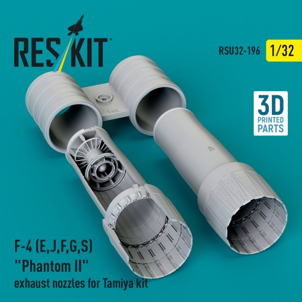 RESKIT RSU32-0196 F-4 (E, J, F, G, S) &quot;Phantom II&quot; exhaust nozzles for Tamiya kit (3D Printed) 1/32
