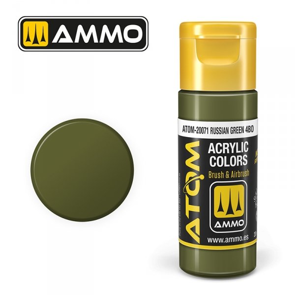 AMMO of Mig Jimenez 20071 ATOM COLOR Russian Green 4BO 20ml