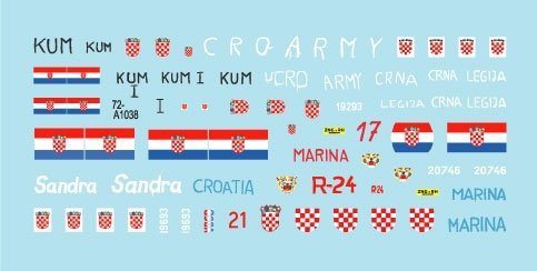Star Decals 72-A1038 CRO-ARMY # 2. Domovinski Rat / Homeland War 1991-95 1/72