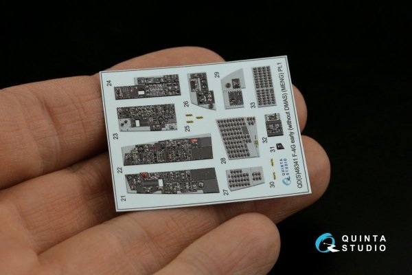 Quinta Studio QD+48341 F-4G early 3D-Printed &amp; coloured Interior on decal paper (Meng) (with 3D-printed resin parts) 1/48