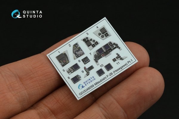Quinta Studio QDS-48059 Mitsubishi F-2B 3D-Printed coloured Interior on decal paper (Hasegawa) (small version) 1/48