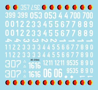 Star Decals 35-C1344 DDR - NVA 3. Numbers &amp; insignia of the East German Nationale Volksarmee 1/35